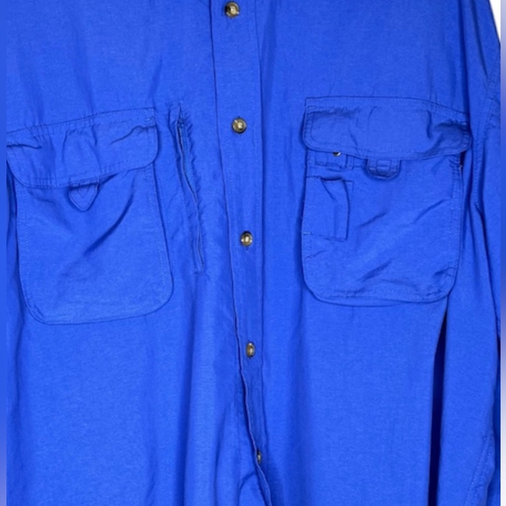 Orvis Men’s Long Sleeve Multi Pockets Fishing Royal Blue Shirt SZ XL - Picture 12 of 14